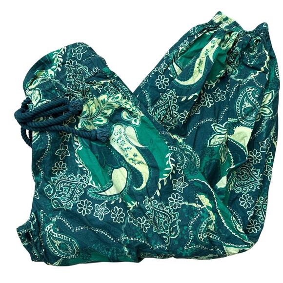 Free People Afterglow Paisley Woven Joggers Pants Lagoon Combo Size Small - Picture 7 of 11